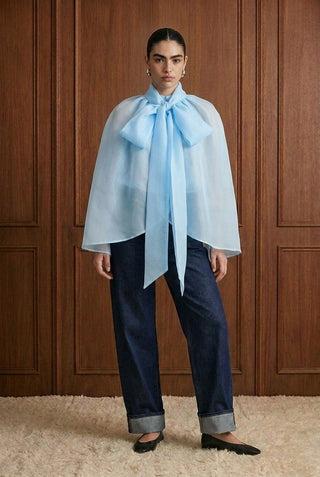 Wrapped w/ A Bow Blouse - Blue