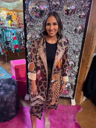 Yolly Italy Graffiti & Leopard Love Cardigan