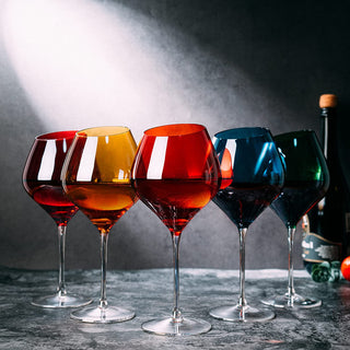 Slanted Rim Colored Wine Glasses By Set Of 5 Stylish And Slant Rim Wine Glasses For