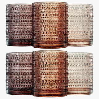 Hobnail Drinking Glasses Venus Colors Beaded Tumbler Drinking Glasses Set Set Of 6