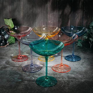 Champagne Coupes 12OZ By Colorful Champagne Glasses Prosecco Mimosa Glasses Set Cock