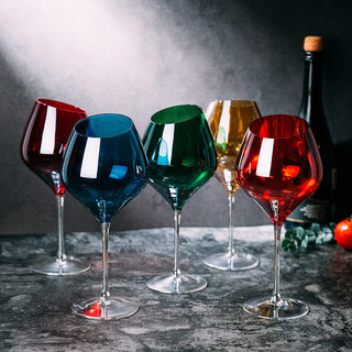 Slanted Rim Colored Wine Glasses By Set Of 5 Stylish And Slant Rim Wine Glasses For