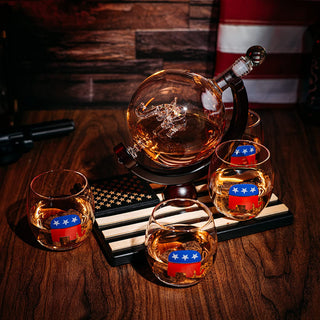 Republican Party Wine Whiskey Decanter Set Proud Republicans Vote Red Election Decor Washington Dc P