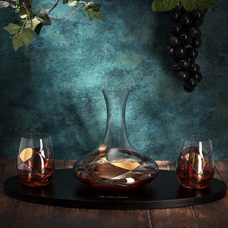 Artisanal Hand Painted Stemless Rennesance Romantic Stain Glassed Windows Wine Glasses By The Wine S