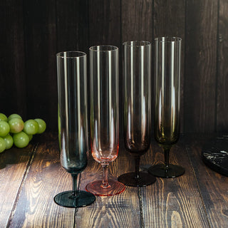 Tall Muted Colors Beautiful Champagne Flutes 10 Stemmed Set Of 4 10 5 Oz Elegant Gla