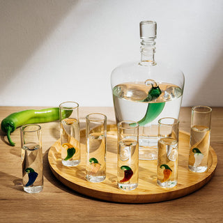 Tequila Decanter Set With Agave Decanter And 6 Agave Shot Glasses Perfect For Any Bar Or Tequila Par