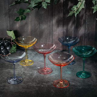 Champagne Coupes 12OZ By Colorful Champagne Glasses Prosecco Mimosa Glasses Set Cock