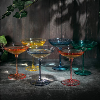 Champagne Coupes 12OZ By Colorful Champagne Glasses Prosecco Mimosa Glasses Set Cock