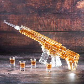 Ar15 Whiskey Decanter Set Holster Attachment Silencer Stopper 22 Oz 4 0 6 Oz Bullet Shot Glasses Uni