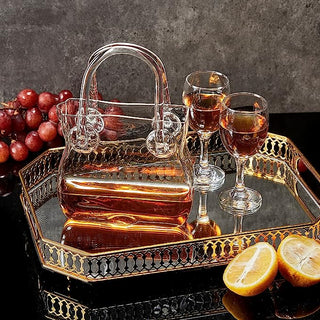 Glass Handbag Purse Decanter Vase For Flowers Wine Whiskey Decanter For Women Womens Bag Shape Fish