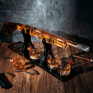Shotgun Whiskey Decanter Set Limited Edition Silencer Stopper 800 Ml 4 12OZ Bullet Glasses Unique Gi