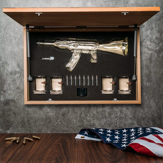 Gun Whiskey Decanter Set By Skf1801 Whiskey Gun Decanter 8 Bullet Whiskey Chillers M