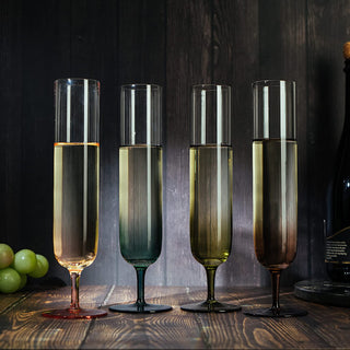Tall Muted Colors Beautiful Champagne Flutes 10 Stemmed Set Of 4 10 5 Oz Elegant Gla