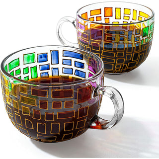 Renaissance Stained Glass Coffee Cup Mug Set Of 2 By Festive Colorful Coffee Cups St