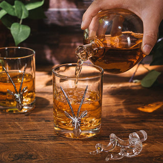 Stag Antler Whiskey Decanter Premium Barware Gift Elegant Drinkware Collection