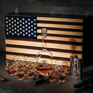 Marine Big Box Wall Decor Murphy With Decanter 4 Whiskey Glasses 4 Shot Glasses Marine Flask Marine