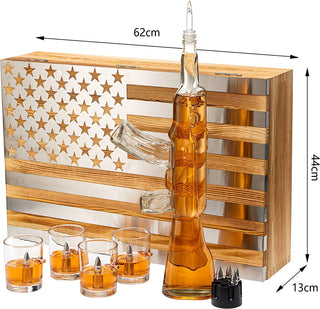 Gun Whiskey Decanter Set By Skf1801 Whiskey Gun Decanter 8 Bullet Whiskey Chillers M