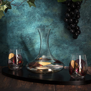 Artisanal Hand Painted Stemless Rennesance Romantic Stain Glassed Windows Wine Glasses By The Wine S