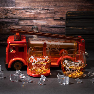 Firetruck Decanter By Premium Barware Gift Elegant Drinkware Collection