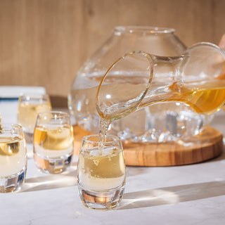 Sake Carafe Set 6 Sake Glass Set 8 5 Oz Glasses For Warm Or Cold Japanese Wine Drinking With A Woode