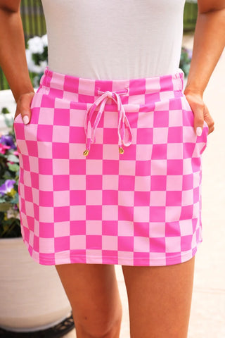 Bubblegum Checkered Skort