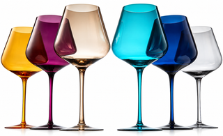 Jewel Colored Crystal Wine Glass Set Of 6 Gift For Mothers Her Wife Mom Friend Large 20 Oz Glasses U