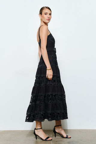 Lace & Lovely Belted Midi Dress