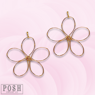 Wire wrapped flower earring - LC