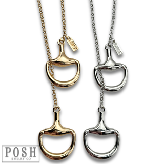 Equestrian snaffle bit lariat necklace