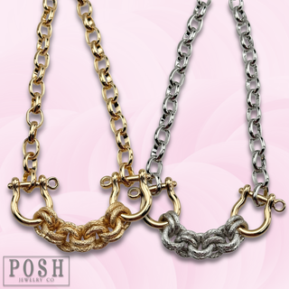 Equestrian chunky charm necklace