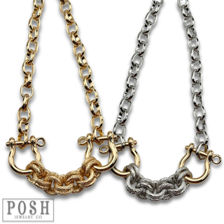 Equestrian chunky charm necklace