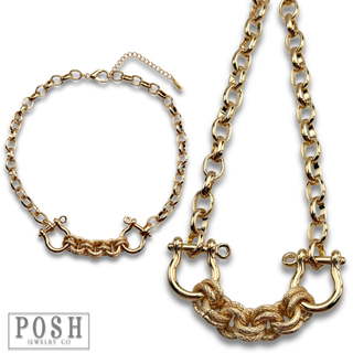 Equestrian chunky charm necklace