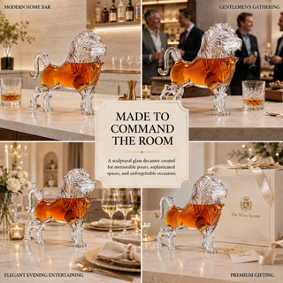Lion Animal Whiskey And Wine Decanter Premium Barware Gift Elegant Drinkware Collection