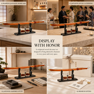 Samurai Sword Large Whiskey Wine Decanter 13 5OZ Liquor With 2 Ninja Star 10OZ Glasses Scotch Bourbo