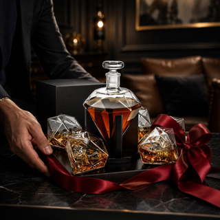 Diamond Decanter Set Premium Barware Gift Elegant Drinkware Collection