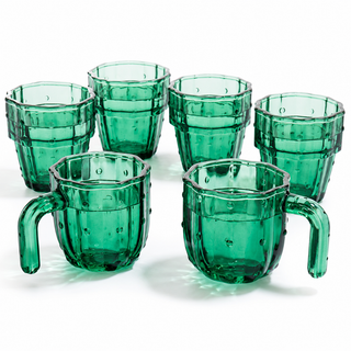 Cactus Stackable Glasses Set Of 6 By Six 10 Oz Cactus Shape Glasses With Handles Han