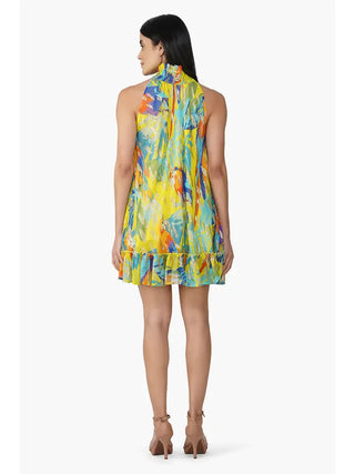 Peru Metallic Tropic Short Dress