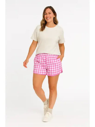 Go Getter Shorts- Pink Gingham