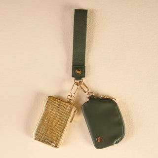 Evergreen Gold Dynamic Duo Pouch Luxe Wristlet