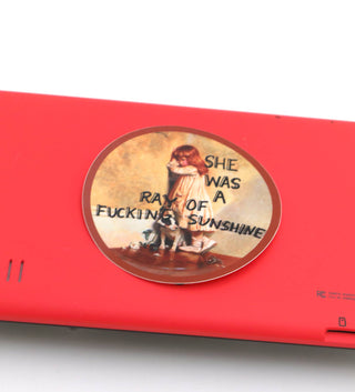 Ray of F'ing Sunshine sticker, 3 x 3 sticker
