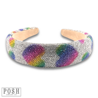 Multi-color rhinestone headband