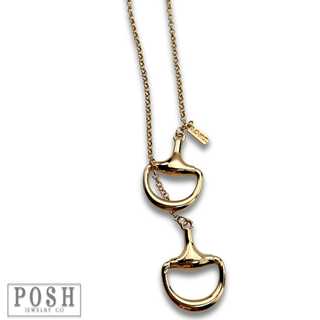 Equestrian snaffle bit lariat necklace