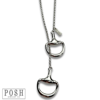 Equestrian snaffle bit lariat necklace