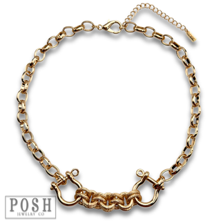 Equestrian chunky charm necklace