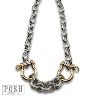 Equestrian chunky charm necklace