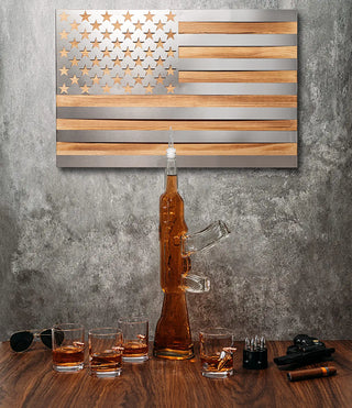 Gun Whiskey Decanter Set By Skf1801 Whiskey Gun Decanter 8 Bullet Whiskey Chillers M