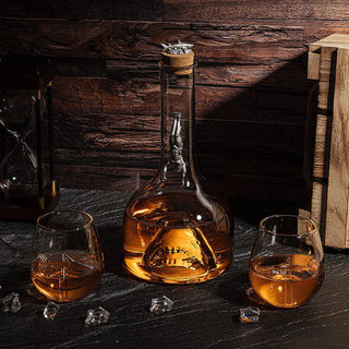 Shark Whiskey Decanter Set By 1000ML Shark Decanter With 2 10OZ Shark Glasses Shark