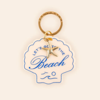 Beach Seashell Charm Keychain