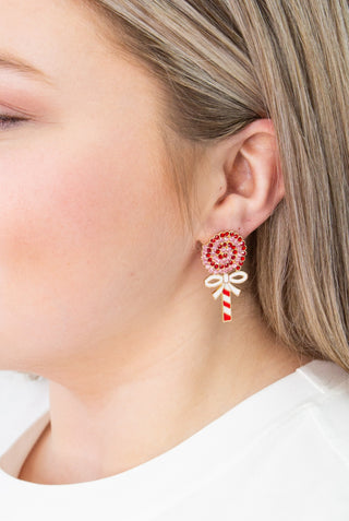 Candy Kisses Rhinestone Earrings