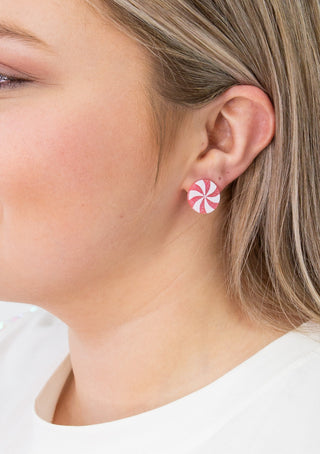 Sweet Peppermint Pink Studs